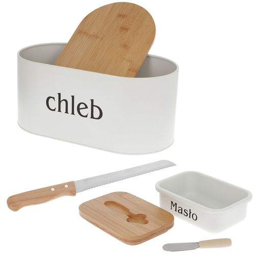 chlebak stalowy + maselniczka z nożykiem + nóż do pieczywa 2775 na Arena.pl