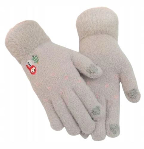 Ciepłe Dotykowe Rękawiczki Damskie Haftowane na Arena.pl