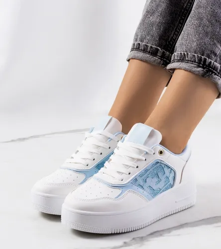 Niebieskie sneakersy na platformie Coronel 40 na Arena.pl