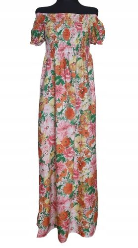 Sukienka suknia damska długa maxi w kwiaty uni na Arena.pl