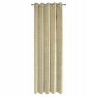 Zasłona gotowa RIA gotowa 140x250 cm beżowa gruba gładka glamour przelotki