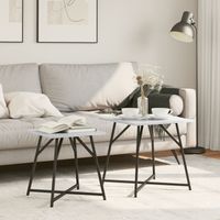 Stolik boczny 2 sztuki Szary Sonoma z drewna inżynieryjnego i metalu