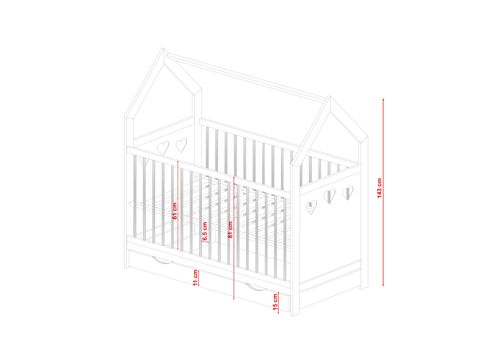 Łóżko łóżeczko niemowlęce parterowe domek INKA 70X140 na Arena.pl