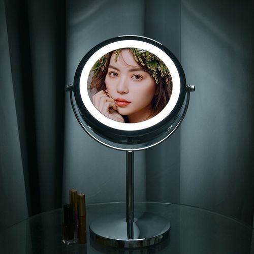 LUSTERKO KOSMETYCZNE DWUSTRONNE 13 cm PODŚWIETLANE LED LUSTRO STOJĄCE na Arena.pl