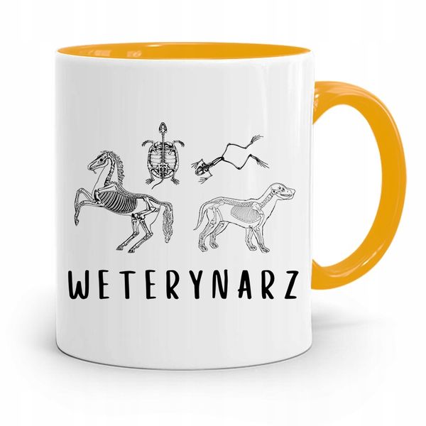 Kubek Żółty Weterynarza Weterynarz Prezent Z Nadrukiem Ze Zdjęciem zdjęcie 1