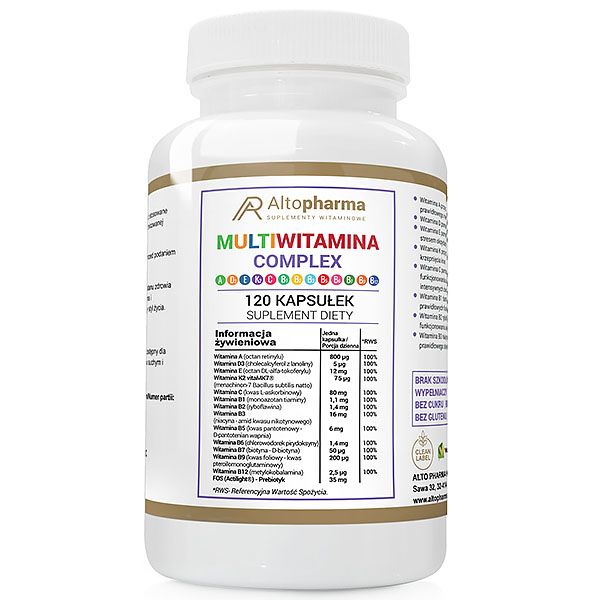 MULTIWITAMINA COMPLEX ADEK + Wit C + Wit B 120kaps zdjęcie 1