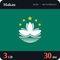 Karta eSIM Internet Makau 3 GB na 30 dni - bez rejestracji