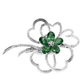 exclusive | broszka z białego złota 750 ze szmaragdami i diamentami