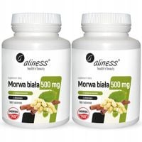 2x Aliness MORWA BIAŁA Ekstrakt 4:1 500 mg 180 tab Poziom Cukru Odchudzanie