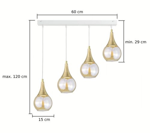 Lampa wisząca 4xE27 LACRIMA WHITE na Arena.pl