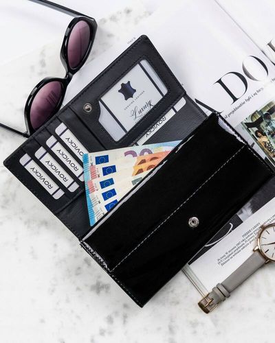 pojemny, duży portfel damski ze skóry naturalnej na zatrzask - 4u cavaldi na Arena.pl