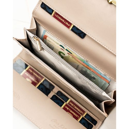 PETERSON portfel damski eko zamszowy elegancki matowy P237 beżowy na Arena.pl