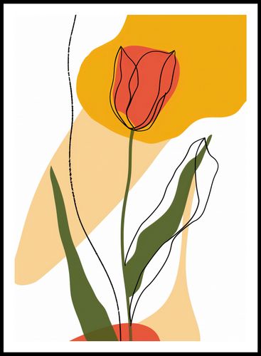 Plakat 64x90cm Przerysowany Tulipan na Arena.pl