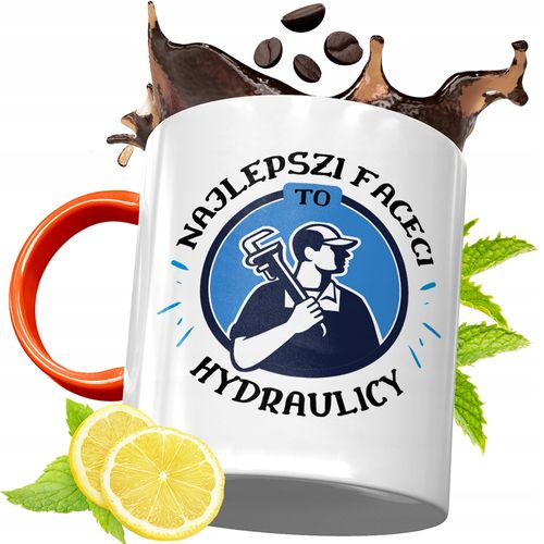 Kubek Pomarańczowy Dla Hydraulika Prezent Z Nadrukiem Ze Zdjęciem na Arena.pl