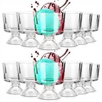 12x Pucharki SZKLANE na nóżce deserowe do lodów deserów galaretki 270 ml
