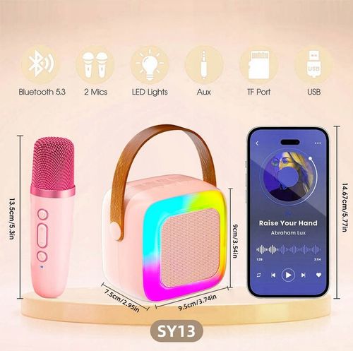 PRZENOŚNY GŁOŚNIK ZESTAW KARAOKE BEZPRZEWODOWY MIKROFON BLUETOOTH USB na Arena.pl