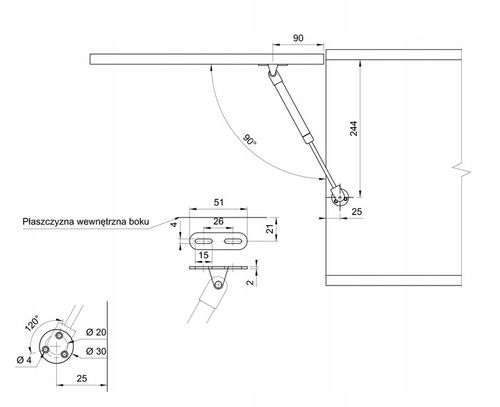 6 x ZESTAW - REJS SIŁOWNIK MEBLOWY PODNOŚNIK GAZOWY DO MEBLI 60N + na Arena.pl