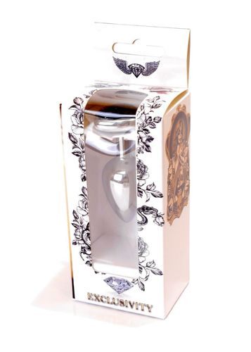 korek analny stalowy plug kryształ serce 7cm na Arena.pl