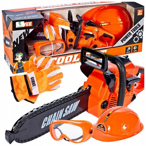 Piła Spalinowa Motorowa Dla Dzieci na Baterie + KASK RĘKAWICE OKULARY na Arena.pl