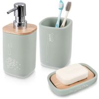 Zestaw łazienkowy zielony GREENISH 3 el.