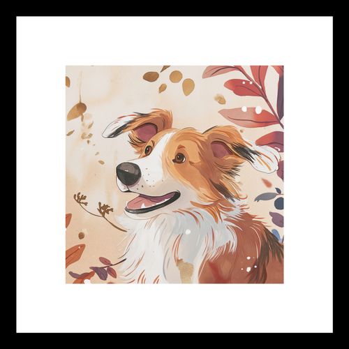 Plakat 20x20cm Collie Jesienną Porą na Arena.pl