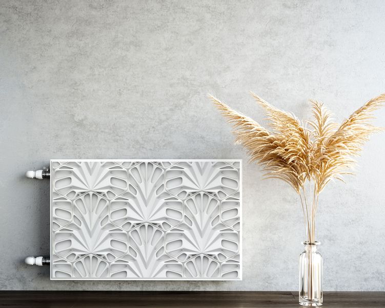 Mata MAGNETYCZNA Na Grzejnik Biała Abstrakcja 3D Ornamenty 110cm x 60cm zdjęcie 5