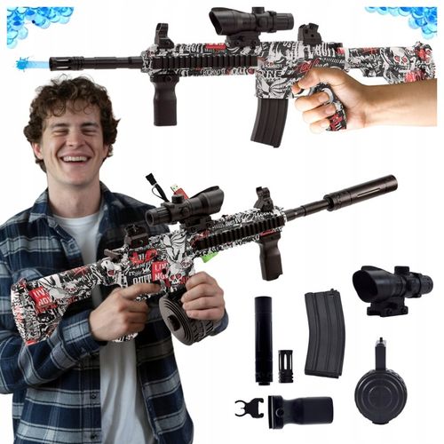 BEZPIECZNY WIELKI KARABIN NA KULKI ŻELOWE AUTOMAT MASZYNOWY PISTOLET BROŃ na Arena.pl