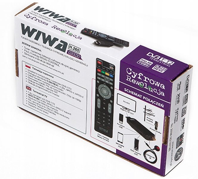 Dekoder Tuner Wiwa TV Naziemnej DVB-T2 HEVEC MINI zdjęcie 4