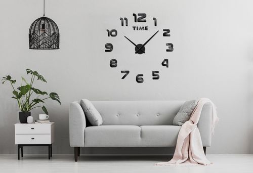 zegar ścienny diy nepri 65 - 130 cm - czarny 3d na Arena.pl