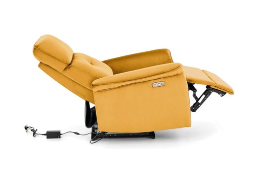 Fotel rozkładany Karlin Velvet musztardowy na Arena.pl