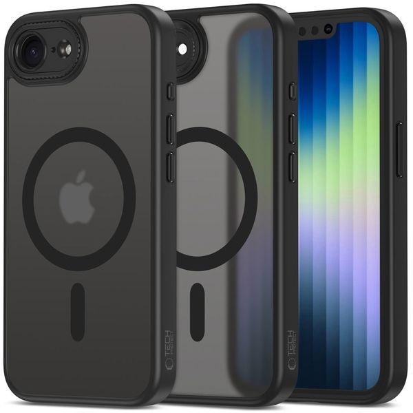 Etui Tech-Protect MagCam TPU i PC MagSafe DO iPhone 16E Czarne zdjęcie 1