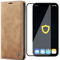 ETUI Z KLAPKĄ DO IPHONE 14 PLUS SKÓRZANE PORTFEL CASE POKROWIEC + SZKŁO