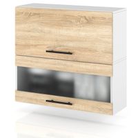 szafka kuchenna wisząca witryna przeszklona klapowa 80cm spremium sonoma