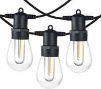 2X GIRLANDA OGRODOWA ŚWIETLNA ŁAŃCUCH ŚWIETLNY LED 15 E27 15M LAMPKI WODOOD