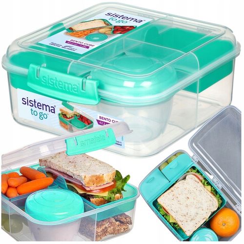 ŚNIADANIÓWKA SISTEMA LUNCHBOX POJEMNIK BOX BENTO 1250 ml Z PRZEGRÓDKAMI SOS na Arena.pl