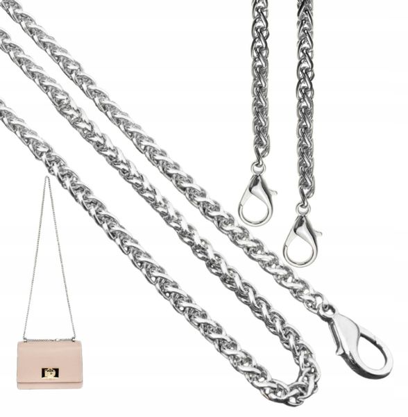 Srebrny Pasek Do Torby Torebki Łańcuch Długi Metal zdjęcie 1
