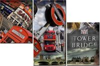 60 90CM OBRAZ 3 ELEM LONDYN ŚCIENNY DRUK PŁÓTNO