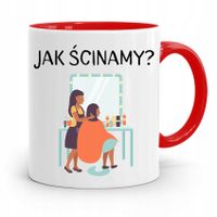 Kubek Czerwony Fryzjerki Jak Ścinamy? Prezent Z Nadrukiem Ze Zdjęciem