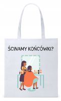 Dla Fryzjera Fryzjerki Torba Eco Biała Shopper Z Nadrukiem Ze Zdjęciem