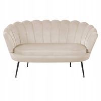 kanapa beżowa welurowa jasna sofa dwuosobowa tapicerowana furnitex
