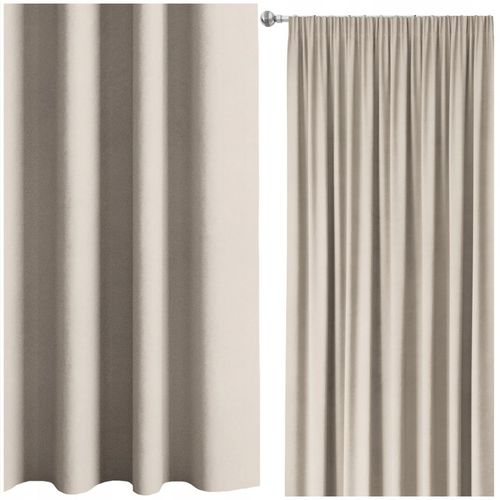 ZASŁONA WELUROWA NA TAŚMIE NA ŻABKI 140x250 KASZMIROWY BEŻOWA GRUBA na Arena.pl