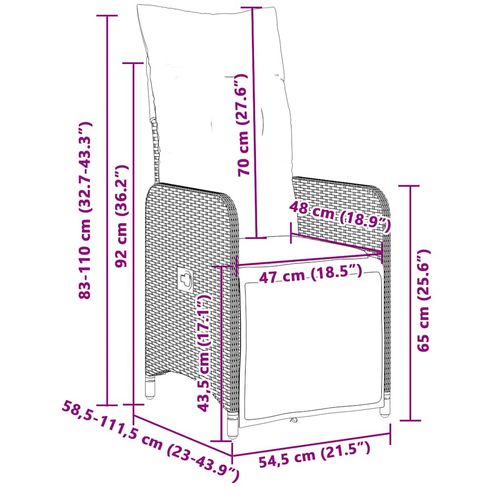 11-cz. zestaw ogrodowych mebli bistro z poduszkami, beżowy na Arena.pl