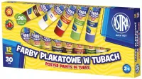 Farby plakatowe w tubie 30 ml, 12 kolorów