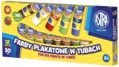 Farby plakatowe w tubie 30 ml, 12 kolorów