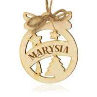 BOMBKA ZAWIESZKA DREWNIANA na choinkę + imię prezent Mikołajki święta