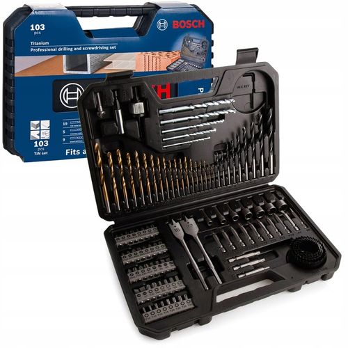 ZESTAW WIERTEŁ BITÓW + WALIZKA BOSCH V-LINE 103 EL na Arena.pl