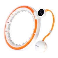 hhm21 hula hop white/orange z magnesami, wypustkami tpe i obciążnikiem