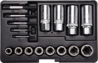 YATO ZESTAW UNIWERSALNY WYKRĘTAKI DO ZERWANYCH ŚRUB SZPILEK 17szt 1/2" 3/8"