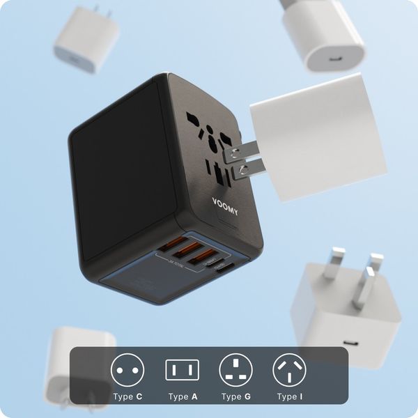 VOOMY Y30 Adapter Podróżny 3x USB-A 2x USB-C zdjęcie 5