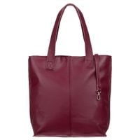 VERA PELLE torebka damska skórzana shopper z długimi rączkami V523 bordowa